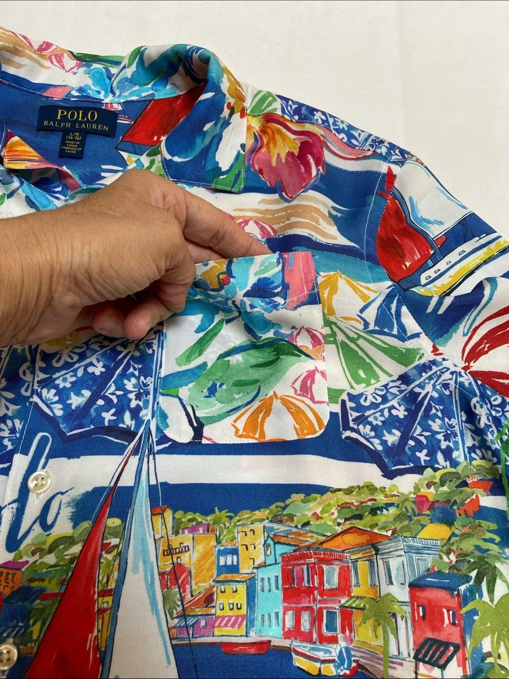 Polo Ralph Lauren Riviera Print Camp Button Down Shirt